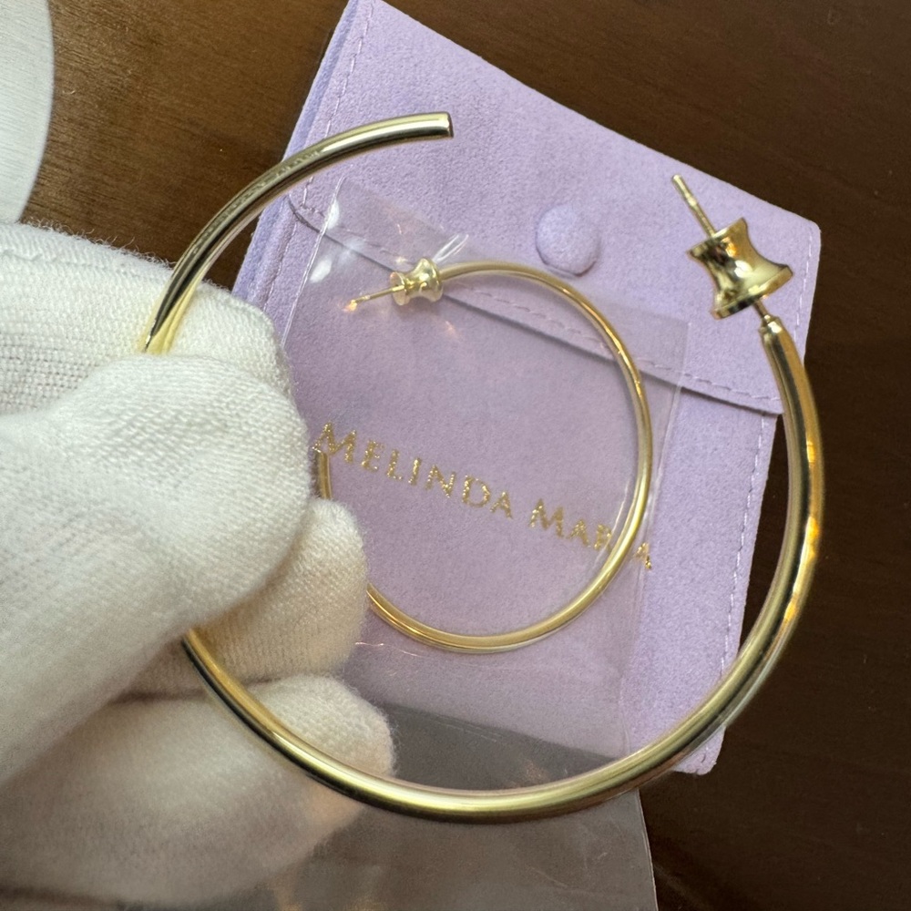 Melinda Maria Gold Hoop Earrings - Picture 2 of 6